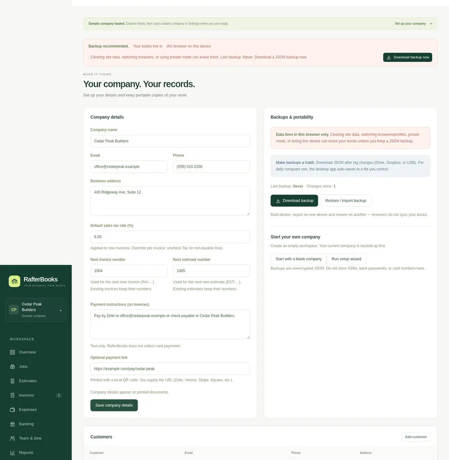 Configuración y copias de seguridad